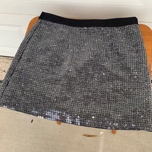 Silvery Sequin Mini Skirt